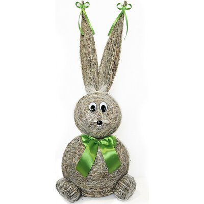 OVČÍ VĚCI Slámový zajíc se zelenou mašlí 66 cm – Zboží Mobilmania