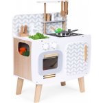 ECOTOYS Dřevěná kuchyňka pro děti retro hořáky dřez kuchyňské doplňky – Zboží Dáma