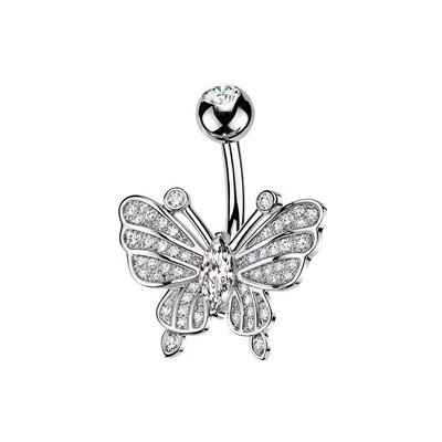 Šperky4U Piercing do pupíku motýlek WP0120 – Hledejceny.cz