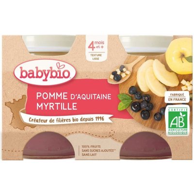 Babybio jablko borůvky 2 x 130 g