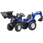 FALK Šlapací traktor New Holland T8 s nakladačem rypadlem a maxi vlečkou – Zboží Dáma