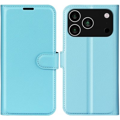 Litchi knížkové pouzdro na iPhone 17 Pro Max - modré – Zboží Mobilmania