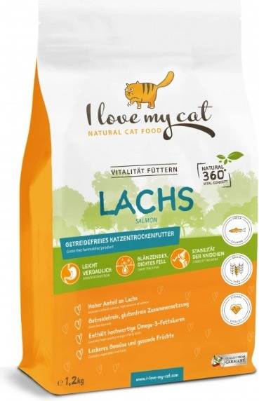 I love my Cat Lachs granule s lososem pro kočky s citlivým zažíváním 1,2 kg