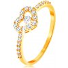 Prsteny Šperky Eshop Zlatý prsten zirkonová ramena blýskavý čirý obrys srdce se zirkonem S3GG129.08