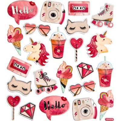 DP Craft Samolepky Pinky Gadgets 24ks – Zboží Dáma