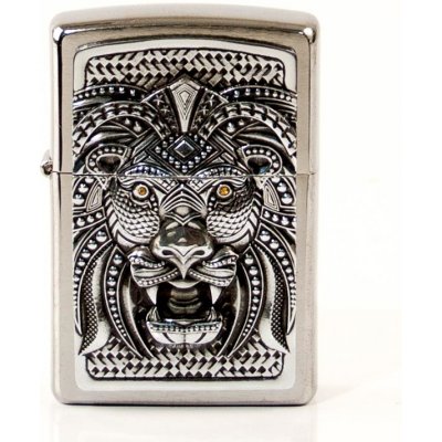 ZIPPO chrom gebürstet Plakette cArt Lionc 2005906 – Hledejceny.cz