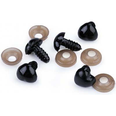 Čumák srdce s pojistkou 12x13 mm - černá (5 sada) – Zboží Dáma