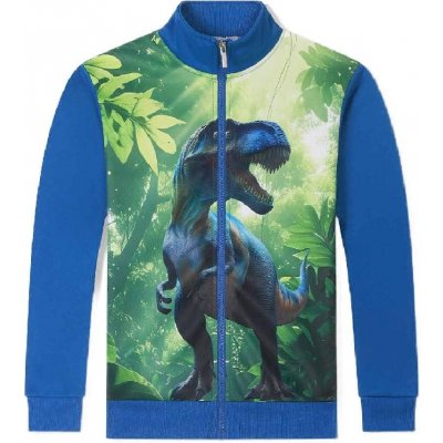 ZATEPLENÁ DĚTSKÁ MIKINA S DINOSAUREM BF Modrá – Zboží Dáma