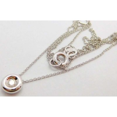 Klenoty Budín dámský zlatý diamantový náhrdelník s přívěskem diamant z bílého zlata HKD44 – Sleviste.cz