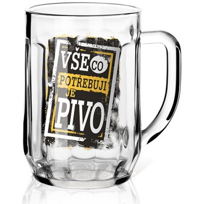 Nekupto Dárková sklenice na pivo Vše co potřebuji je pivo 500 ml – Zboží Mobilmania