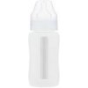 Láhev a nápitka EcoViking Kojenecké láhev skleněná široká silikonový obal bílý 240ml
