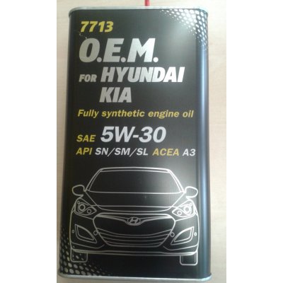 MANNOL 1L 5W30 Fully Synthetic Engine Oil Hyundai Kia 7713