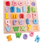 Bigjigs Baby Dřevěné puzzle Abeceda malá písmena – Zboží Dáma