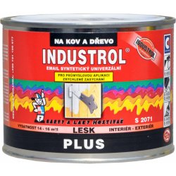 Barvy A Laky Hostivař Industrol Plus S2071 vrchní barva na kov i dřevo interiér a exteriér, 1000 bílá, 375 ml