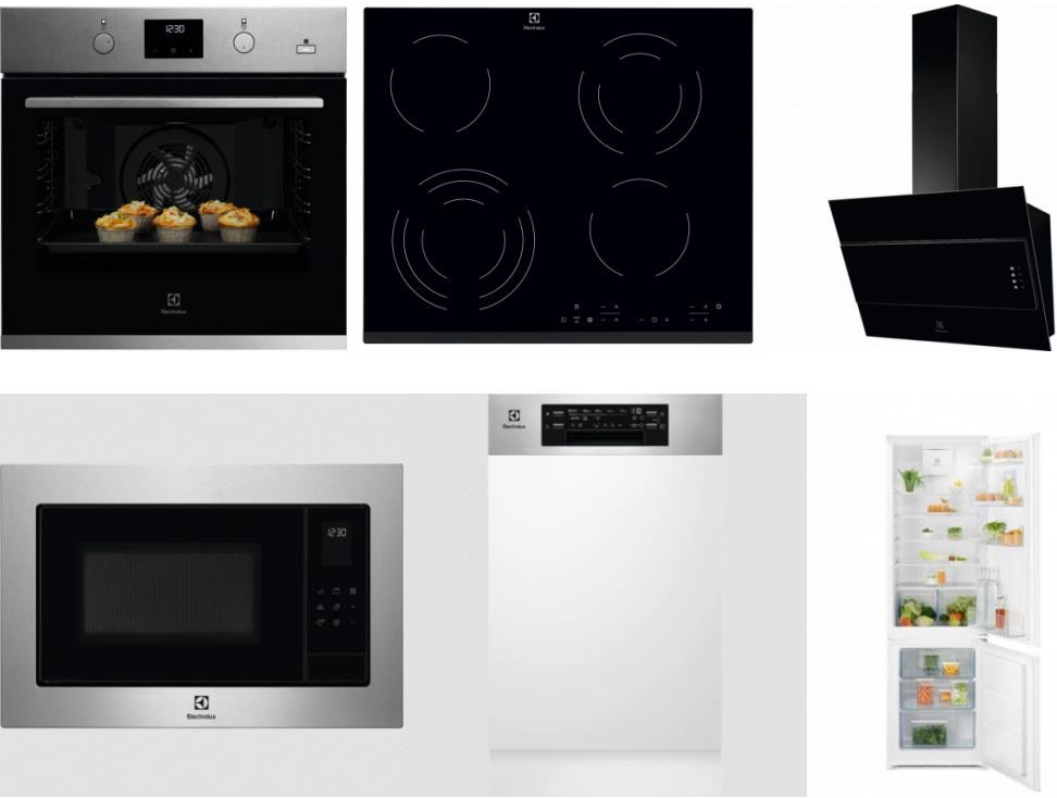 Set Electrolux KODGH70TX + EHF6343FOK + LFV316K + EMS4253TEX + EEM43300IX + LND5FE18S