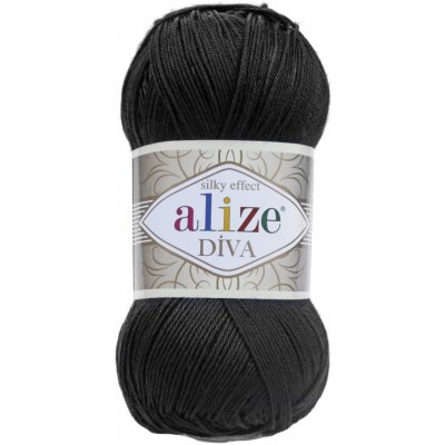 Příze Alize Diva 60 černá – Zboží Dáma