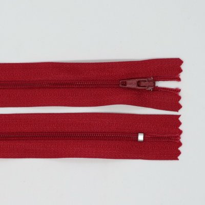 Spirálový zip, šíře 3 mm, délka 65 cm, tmavě červená – Hledejceny.cz