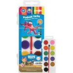 Teddies Vodové barvy se štětcem Ocean World 12 barev/21mm v plastové krabičce 7x18x1cm v sáčku – Hledejceny.cz
