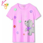 Kugo dívčí tričko kr.r. KC2301 s pejskem, fialové – Zboží Mobilmania