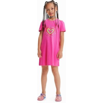 Desigual dětské bavlněné šaty mini 23SGVK09 růžová