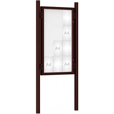 PROCITY Venkovní vitrína model 1000 12 x A4, hnědá, včetně sloupků | Zboží Auto