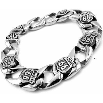 Steel Jewelry náramek route 66 z chirurgické oceli pánský masivní NR231033 – Zboží Mobilmania