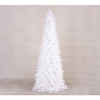 MagicHome Dekorace Vánoce Stromeček z chmýří bílý 24x60 cm – Zboží Mobilmania