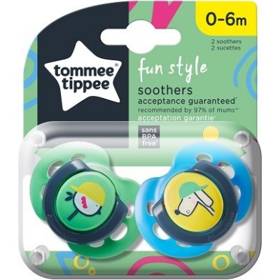 Tommee Tippee Fun Style ortodontický dudlík světle modrá 2ks