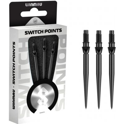 Winmau Switch Points Smooth Black 30mm – Zboží Mobilmania