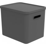 Rotho Úložný box rovný s víkem 27 l antracit ALBU LIGHT 37 x 29 x 30 – Hledejceny.cz