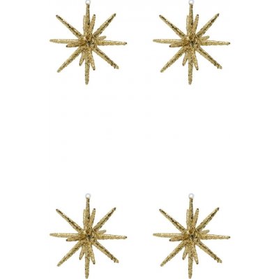House Doctor Vánoční ozdoba Spike Large Brown Glitter set 4 ks zlatá barva sklo – Hledejceny.cz