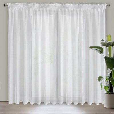 EUROFIRANY ZÁCLONA NA PÁSCE REBECCA 300X270 CM BÍLÁ – Zboží Mobilmania