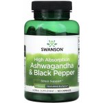 Swanson High Absorption Ashwagandha & Black Pepper 120 kapslí – Hledejceny.cz