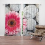 Závěsy Gerbera na kamenech: 2 ks - 140x250 cm - Sablio – Hledejceny.cz
