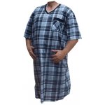 Xcena noční košile krátký rukáv káro modrá – Zboží Dáma