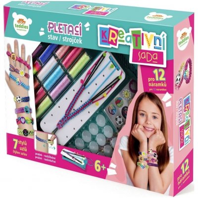Teddies Kreativní sada Vyrob si náramek pletací stav s doplňky – Zboží Dáma