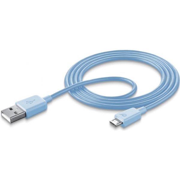 usb kabel Cellularline USBDATAMUSBSMARB microUSB, modrý