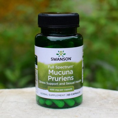 Swanson Full Spectrum Mucuna Pruriens Sametové fazole 400 mg 60 kapslí