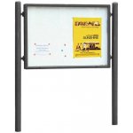 PROCITY Jednostranná vitrína Carrefour 1255x1700 mm, včetně sloupků, šedá PRO | Zboží Auto