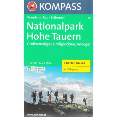 Vysoké Taury (NP Hohe Tauern) 1:50t set 3 mapy KOMPASS #50 – Zboží Mobilmania