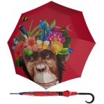 Doppler Art Long Flower Monkey holový dámský deštník červený – Zboží Mobilmania