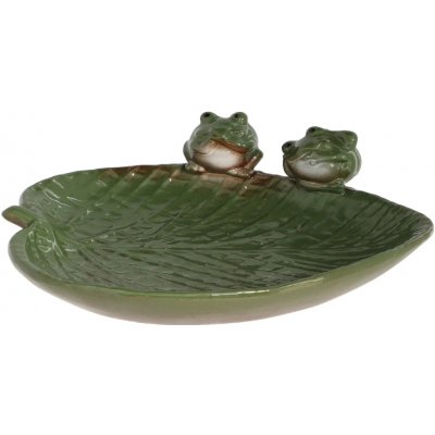 Esschert Design Pítko pro ptáky/koupel Leaf s žabičkami keramické 22 x 23 cm – Hledejceny.cz