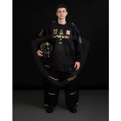 Unihoc Alpha Evolab Goalie Helmet Set Black-Gold – Zboží Dáma