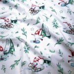 Vánoční bavlněná látka, metráž, šíře 160 cm, Vánoční vzor na Bílém – Hledejceny.cz