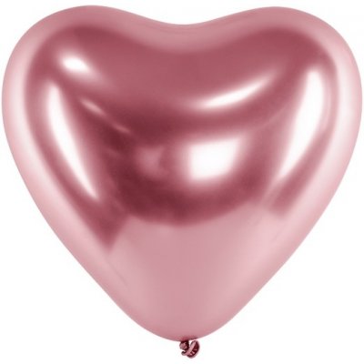 PartyDeco Balonek latex růžově zlaté chromové srdce 30 cm – Zboží Mobilmania