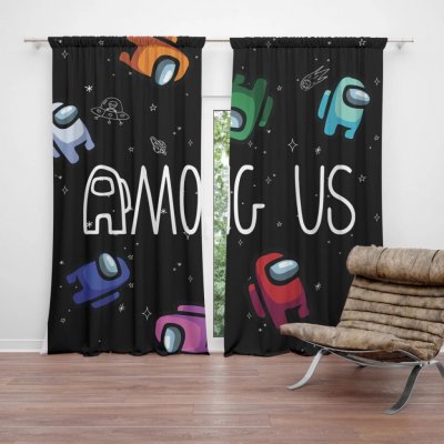 Sablio Závěs AMONG US Levitující ve vesmíru: 2ks 140x250cm – Hledejceny.cz