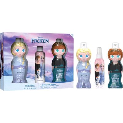 Disney Frozen EDT 150 ml + Elsa sprchový gel a šampon 2 v 1 400 ml + Anna sprchový gel a šampon 2 v 1 400 ml dárková sada – Sleviste.cz