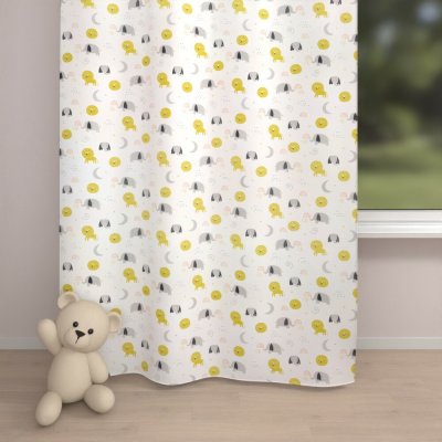 Biante Dětský bavlněný závěs Sandra SA-649 Sloni a lvi na bílém 150x200 cm – Hledejceny.cz