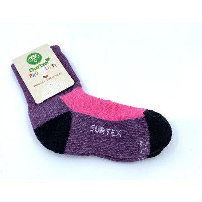 Surtex Zimní ponožky 70% Merino Fialovo růžové – Zboží Mobilmania