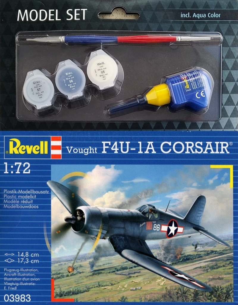 Revell ModelSet letadlo 63983 Vought F4U-1A Corsair 1:72